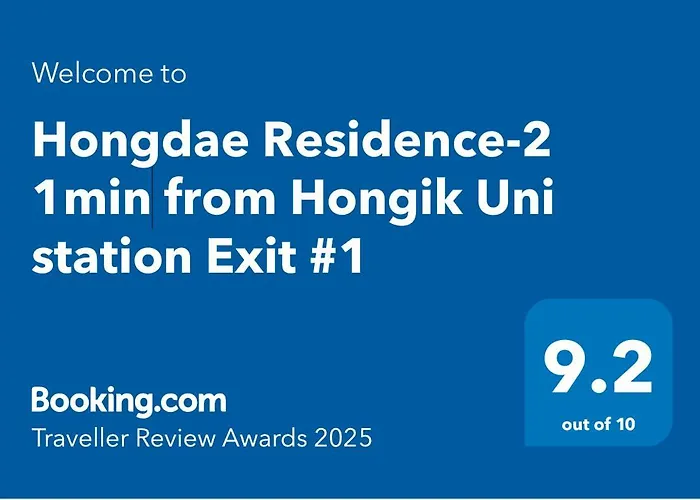 Hongdae Residence-2 1Min From Hongik Uni Station Exit #1