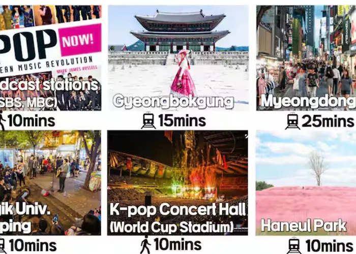 Arex # Queen Bed 5 #10 People # Airport Railway Station # Triple Station # Hong Dae # Seoul #3Room # Dmc # Bnb