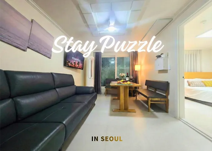 Staypuzzle Arex Dmc역 3분 무료주차 6인 가족 여행객의 편한하고 넉넉한 숙소 짐보관 3룸2욕실