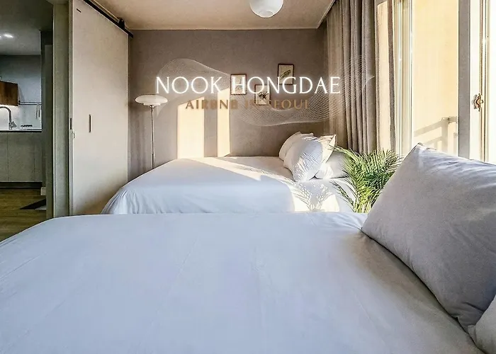 Nook Hongdae 5Min From Hongik Univ Stn 2 Queen Beds