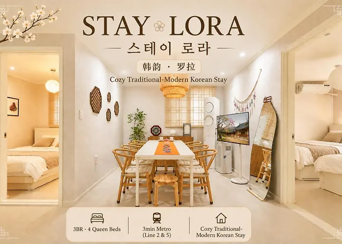 Stay Loraㅣurban Hanok Stayㅣ4Queen Bedsㅣsleeps 8