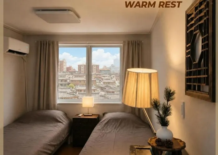 1Newly Opened, Prime Bukchon Location, Hanok Village View, 56 Sqm, 8 Min To Anguk Station, Sleeps Up To 6