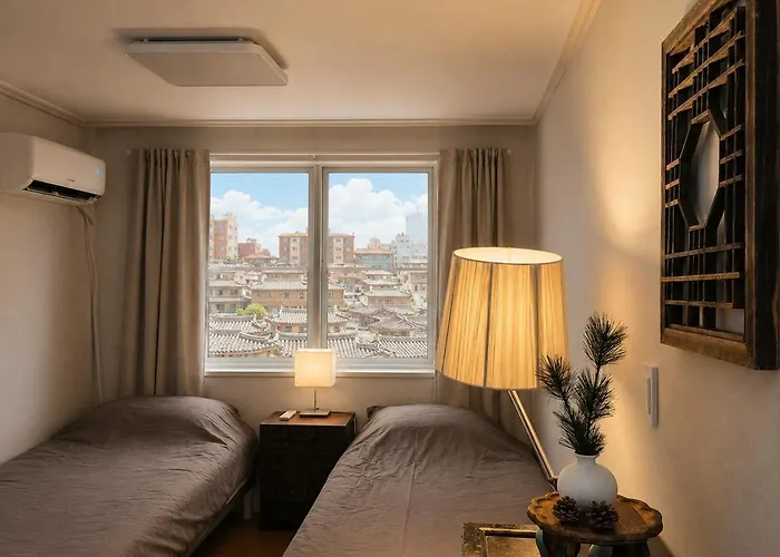1Newly Opened, Prime Bukchon Location, Hanok Village View, 56 Sqm, 8 Min To Anguk Station, Sleeps Up To 6